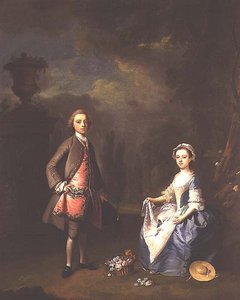 Edward Harley, 4. Earl of Oxford, und seine Schwester Sarah, ca. 1737