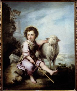Der gute Hirte. Gemälde von Bartolomé Murillo (1618-1682) 17. Jahrhundert. Madrid, Prado-Museum von Bartolomé Esteban Murillo