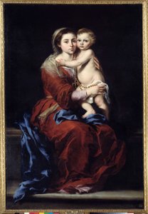 Die Jungfrau des Rosenkranzes. Madonna mit dem Kind. Gemälde von Bartolomé Murillo (1618-1682) von Bartolomé Esteban Murillo