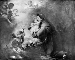 Der heilige Antonius von Padua mit dem Christuskind von Bartolomé Esteban Murillo