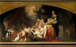 Die Geburt der Jungfrau Maria. Gemälde von Bartolome Murillo (1618-1682) 1661. Paris, Louvre