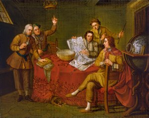 Gustavus Hamilton, 2. Viscount Boyne (1639-1723), in der Kabine seiner Yacht von Bartolomeo (after) Nazari