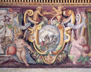 Die Sala del Granduca di Toscana (Detail des Frieses mit den Tierkreiszeichen, Steinbock, das Emblem von Francesco de