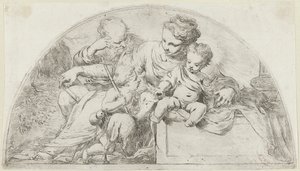 Heilige Familie mit dem jungen Johannes dem Täufer von Bartolomeo Biscaino