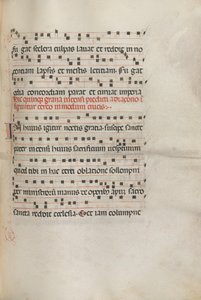 Missale: Fol. 156: Musik für Exultet, 1469 von Bartolomeo Caporali