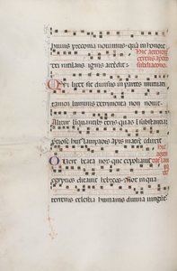 Missale: Fol. 156v: Musik für Exultet, 1469 von Bartolomeo Caporali