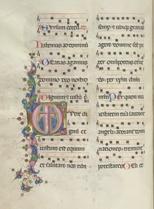 Missale: Fol. 183v: Kreuz, Laubwerk, 1469 von Bartolomeo Caporali