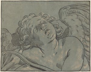 Schlafender Amor von Bartolomeo Coriolano after Guido Reni