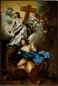 Die Ekstase der heiligen Margarita von Cortona (Margherita da Cortona), Franziskanerin Gemälde von Bartolomeo Guidobono (1654-1709) Genua, Musei di Strada Nuova (ehemals Palazzo Bianco)