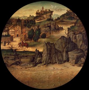 Landschaft mit Stadtblick