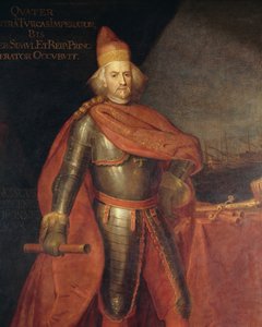 Porträt des Dogen Francesco Morosini (1619-1694), bekannt als der Peloponnesiacus, Gemälde von Bartolomeo Nazzari (1699-1758), (Detail) von Bartolomeo Nazzari