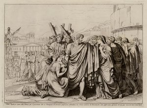 Atilius Regulus bereitet sich darauf vor, Rom zu verlassen, um in die Gefangenschaft nach Karthago zurückzukehren