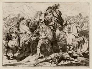 Aulus Cornelius Cossus tötet Lars Tolumnius in der Schlacht, 437 v. Chr.