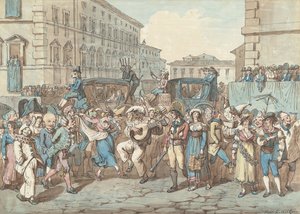 Karneval in Rom, Illustration für Römische Trachten und Bräuche von Bartolomeo Pinelli