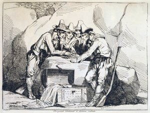 Gruppe von Banditen, von Bartolomeo Pinelli, Stich