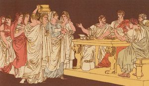 Römische Damen bringen ihre Ornamente von Bartolomeo Pinelli