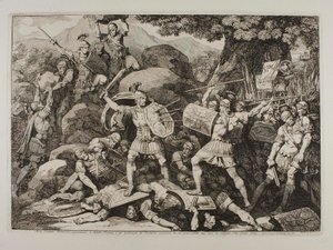 Siccio Dentato Centurione (Lucius Siccius Dentatus während des schrecklichen Kampfes) von Bartolomeo Pinelli