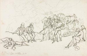 Der Überfall auf die Postkutsche von Bartolomeo Pinelli