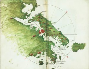 Karte von Negroponte, ca. 1485
