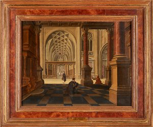 Figuren in einem Kircheninneren