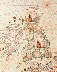 Europa: Großbritannien und Irland, aus dem Atlas der Welt in dreiunddreißig Karten, von Battista Agnese von Battista Agnese