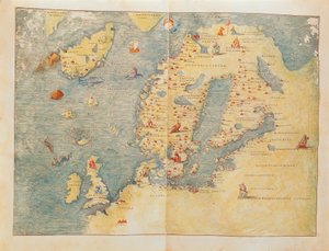 Karte von Nordeuropa, aus Portolan-Atlas von Battista Agnese von Battista Agnese