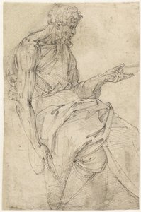 Johannes der Täufer sitzend von Battista Franco