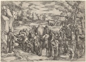 Moses schlägt auf den Felsen