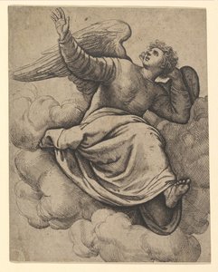 Engel auf einer Wolke sitzend, ca. 1560 von Battista Franco Veneziano