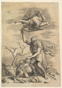 Der Engel, der Abrahams Arm aufhält von Battista Franco Veneziano