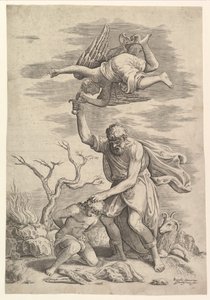 Der Engel, der den Arm Abrahams aufhält von Battista Franco Veneziano