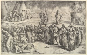 Die Israeliten sammeln Manna, ca. 1547