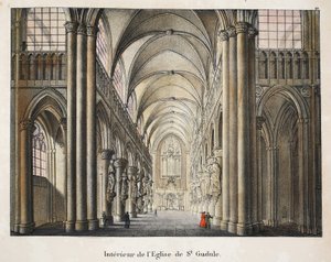 Innenansicht der St.-Gudula-Kirche, ca. 1895