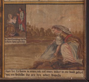 Maarke. Kapelle (Sint-Vincentiuskapel). Innenraum. Gemälde. Das Martyrium des Heiligen Vincentius. 19. Jahrhundert. Detail