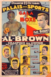 Plakat, das eine Boxgala im Palais des Sports, Brüssel, bewirbt