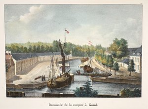 Promenade der Coupure in Gent, ca. 1895