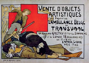 Verkauf von Kunstgegenständen zugunsten der belgischen Ambulanz im Transvaal