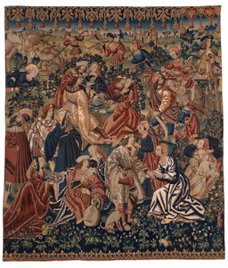 Wandteppich, der das Lager der Zigeuner darstellt, aus Flandern, ca. 1510