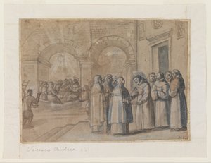 Begegnung der Heiligen Franziskus und Klara von Belisario Corenzio