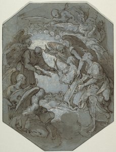 St. Peter und die Engel empfangen eine Seele im Paradies von Belisario Corenzio