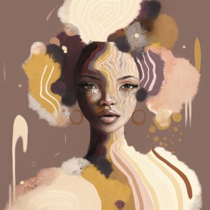 Abstrakte Melanin-Frau