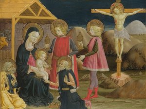Die Anbetung der Könige und Kreuzigung von Benedetto Bonfigli