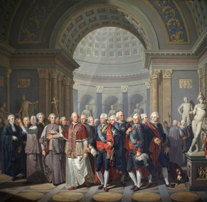 Gustav III. von Schweden (1746-1792) mit Papst Pius VI. (Gianangel, Graf Braschi)