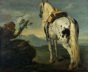 Ein Selle Français Pferd in einer Landschaft von Benigne Gagnereaux