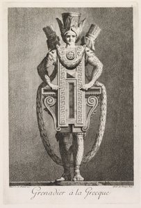 Mascarade à la Grecque: Grenadier à la Grecque, Platte 3, 1771 von Benigno Bossi