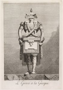 Maskerade à la Grecque: Der Bräutigam à la Grecque (Tafel 7) von Benigno Bossi