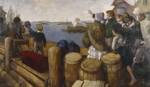 Abfahrt der Restauration von Stavanger am 4. Juli 1825 von Benjamin Blessum