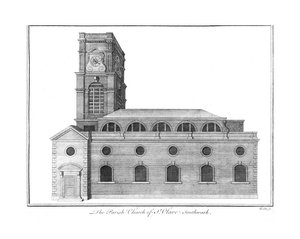 Die Pfarrkirche von St. Olave, Southwark, ca. 1756