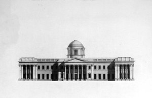 Erhebung der Hauptfassade eines Hauses