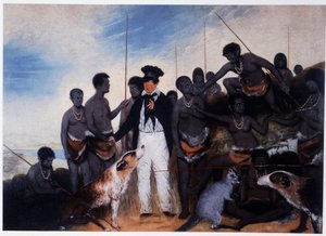 Die Versöhnung: Treffen eines Siedlers mit einer Gruppe von Aborigines in Australien von Benjamin Duterrau